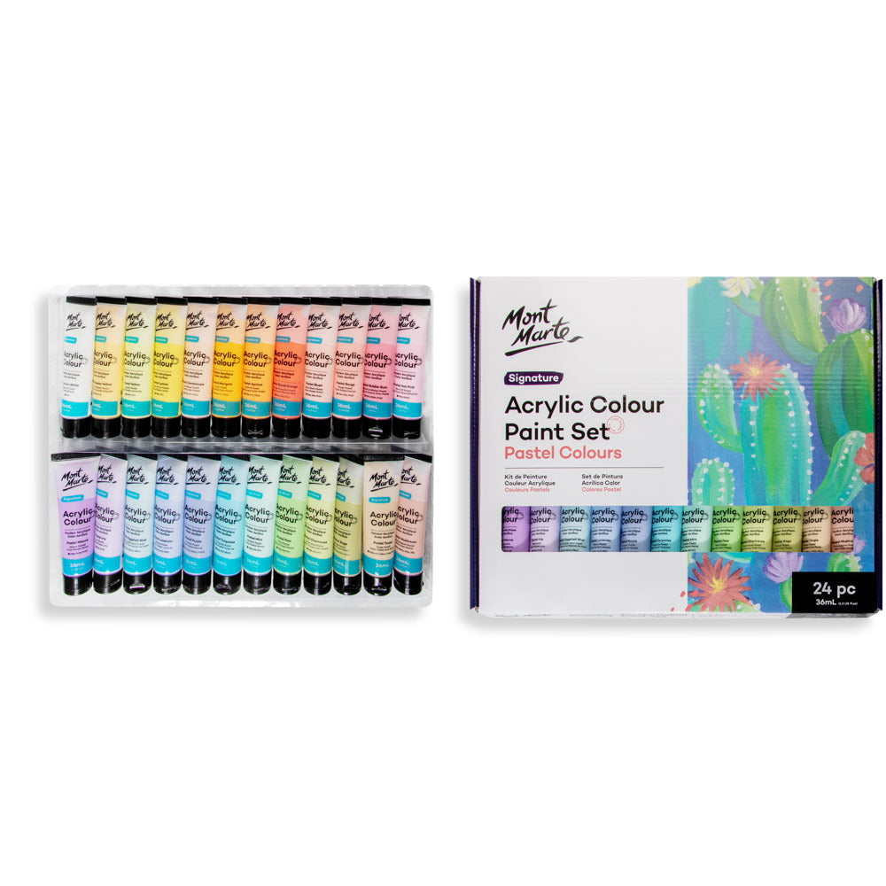 MM Acrylic Colour Pastel Colours 24pc x 36ml