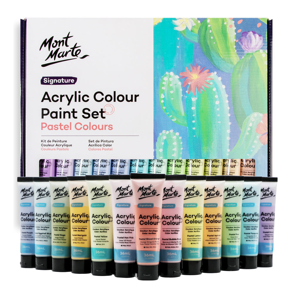 MM Acrylic Colour Pastel Colours 24pc x 36ml