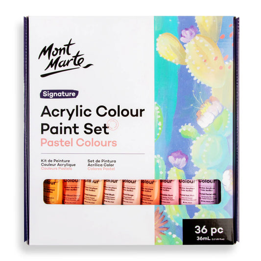 Mont Marte Acrylic Color Pastel Colours 36pc x 36ml