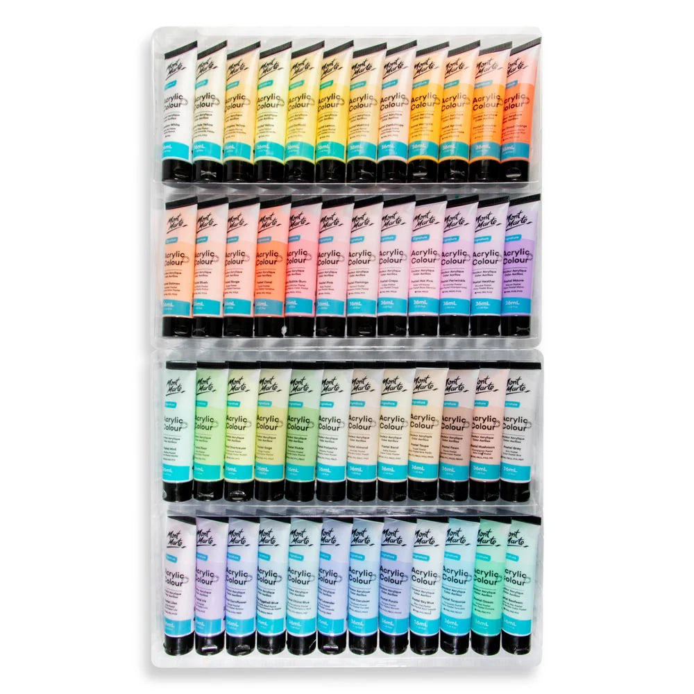 Mont Marte Acrylic Colour Pastel Colours 48pc x 36ml