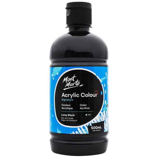 MM Acrylic Colour 500ml bottle - Lamp Black