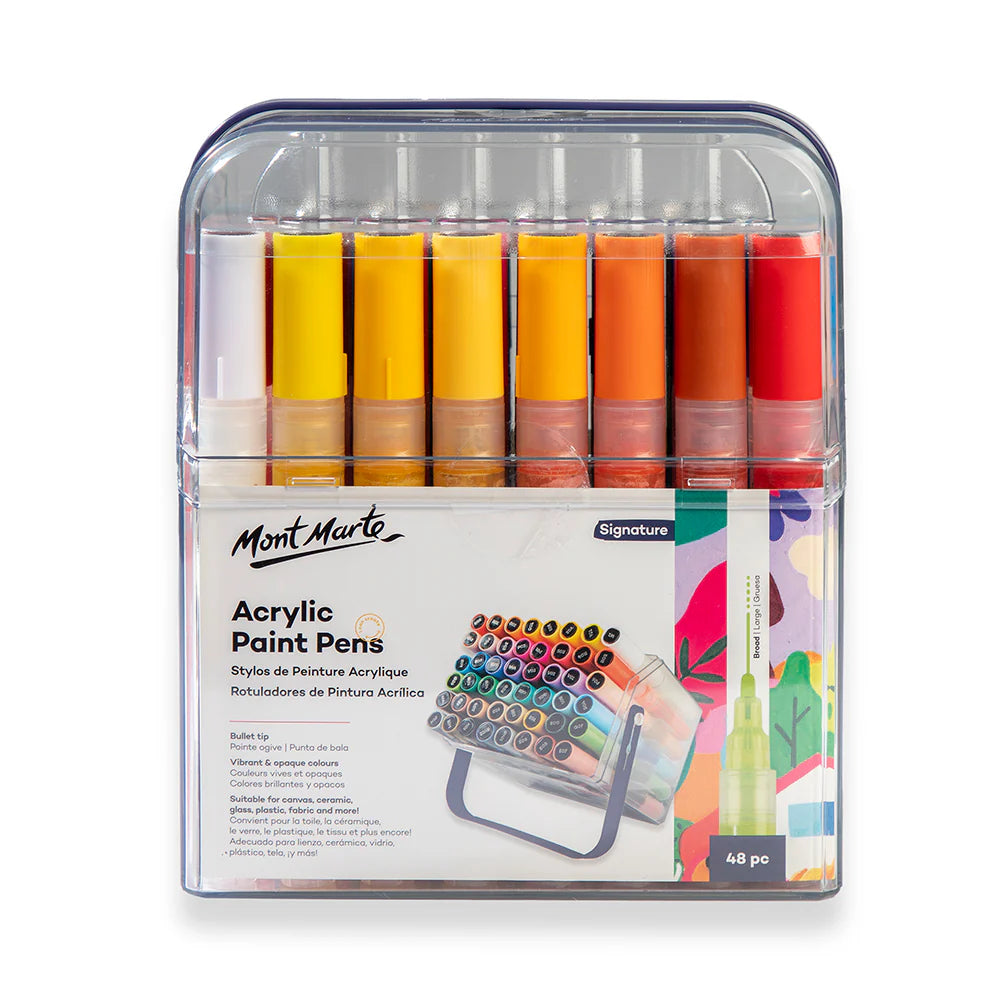 Mont Marte Acrylic Paint Pens Broad Tip in case 48pc