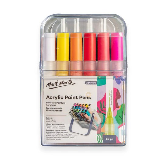 Mont Marte Acrylic Paint Pens Broad Tip in case 24pc