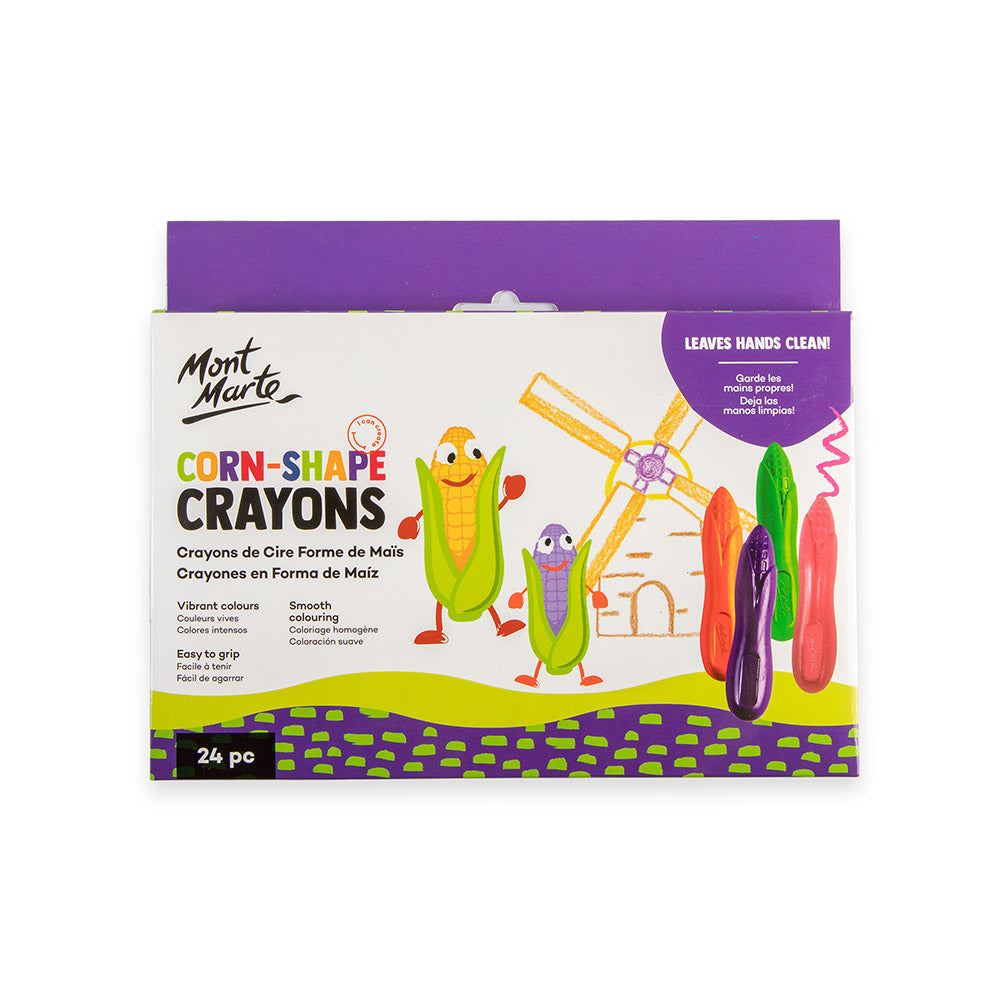 MM Corn-Shape Crayons 24pc