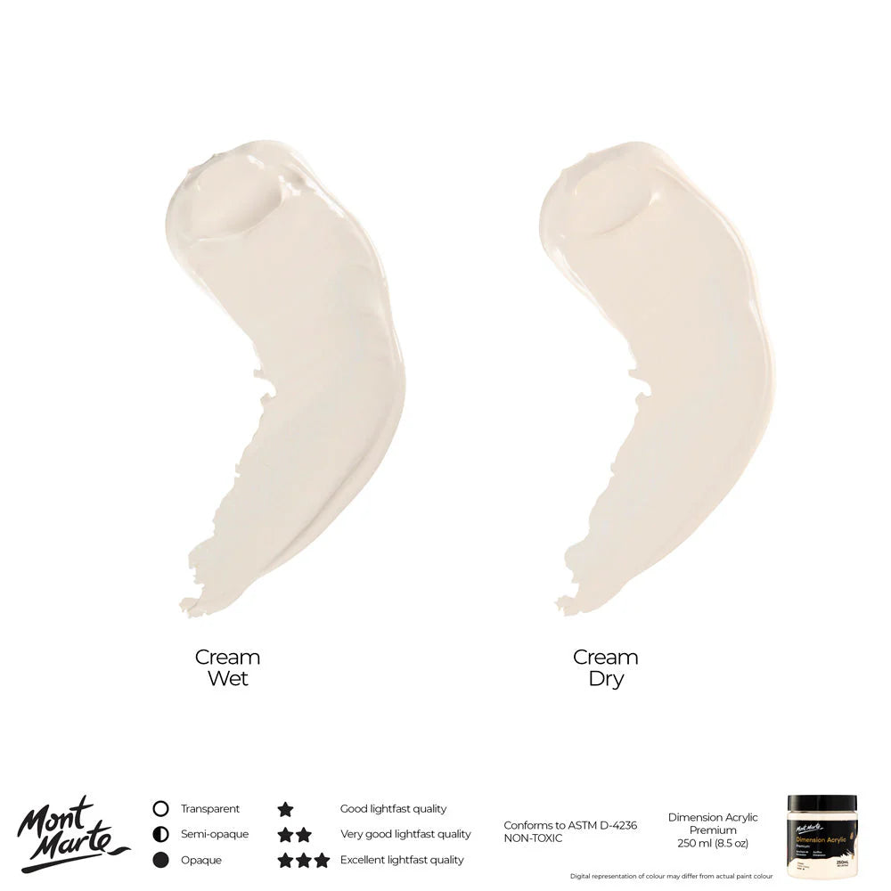 Dimension Acrylic Premium 250ml (8.5 US fl.oz) - Cream