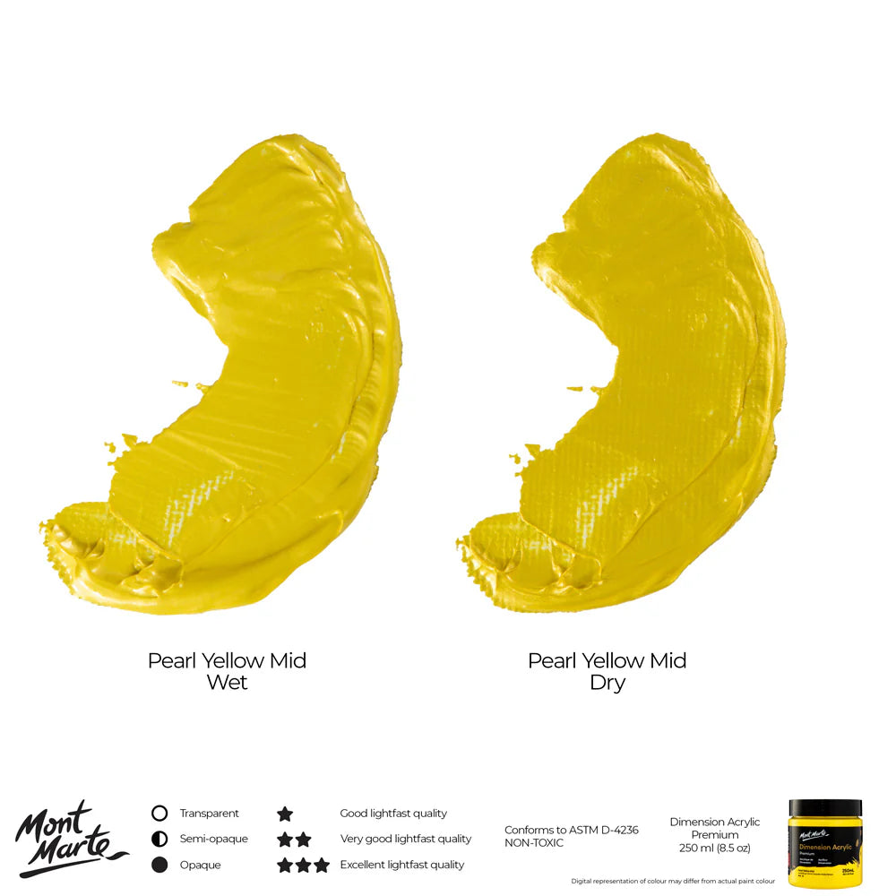Dimension Acrylic Premium 250ml (8.5 US fl.oz) - Pearl Yellow Mid