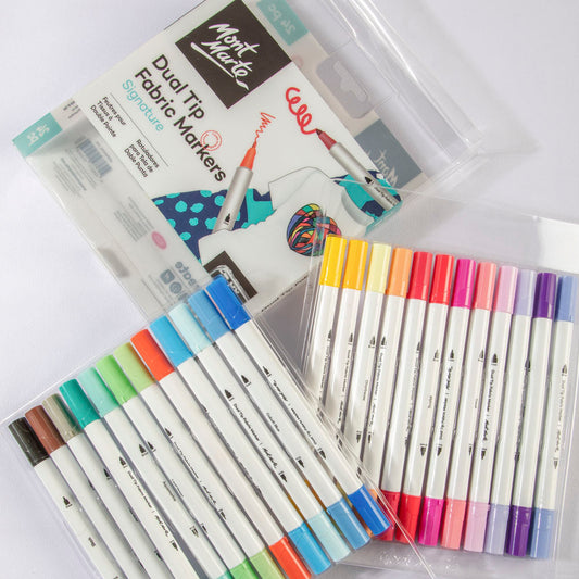 MM Dual Tip Fabric Markers 24pc