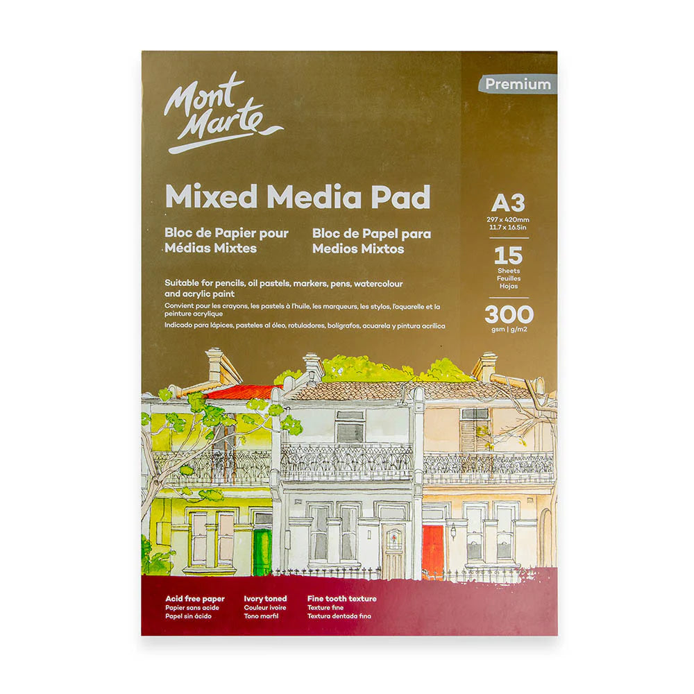 MontMarte Mixed Media Pad 300gsm A3 15 Sheets