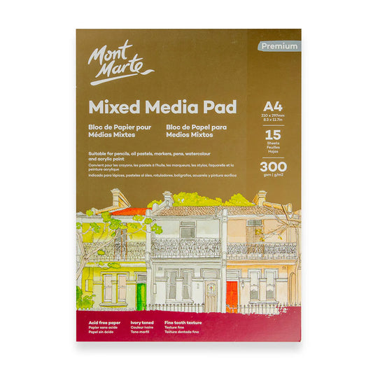 Mont Marte Mixed Media Pad 300gsm A4 15 Sheets