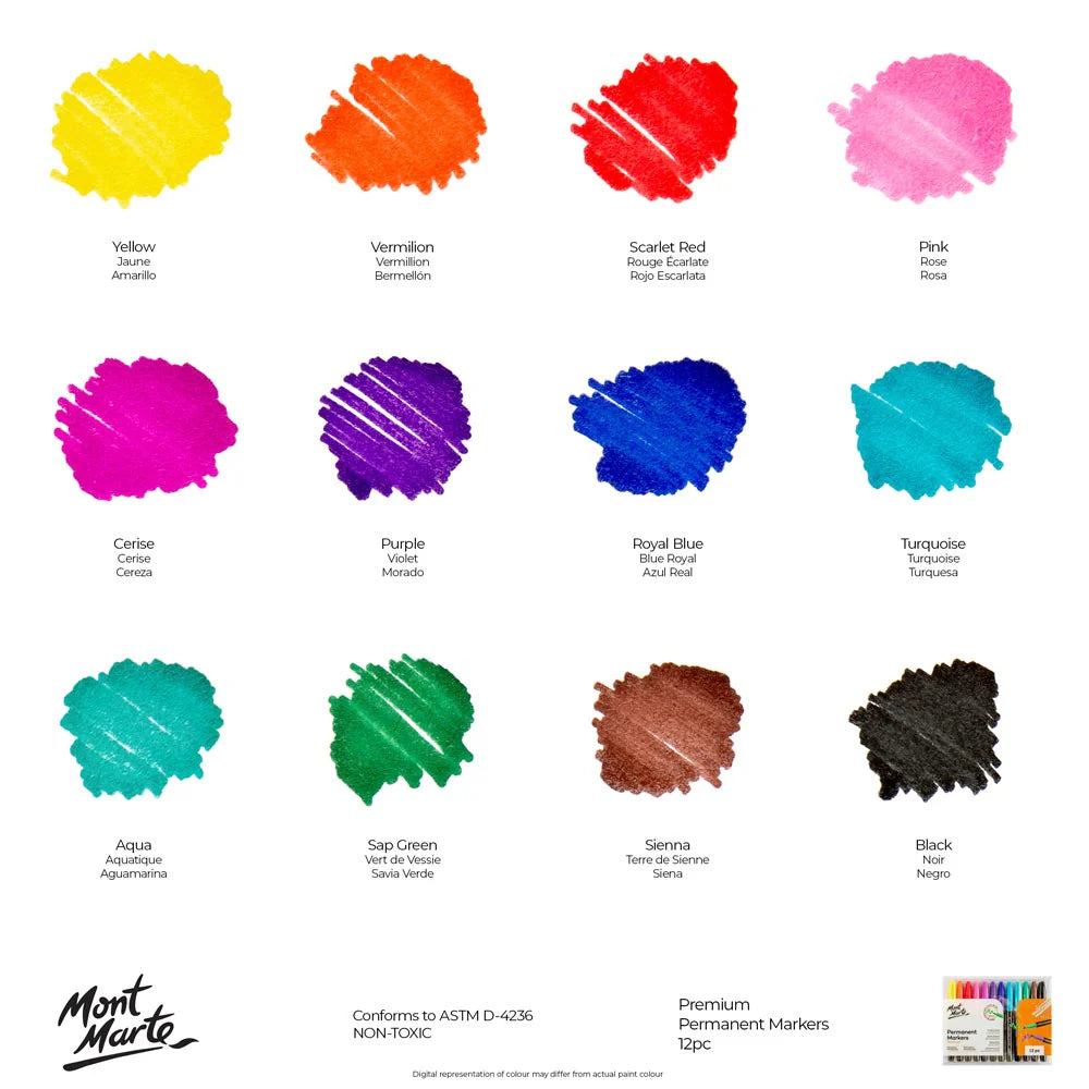 MM Permanent Markers 12pc