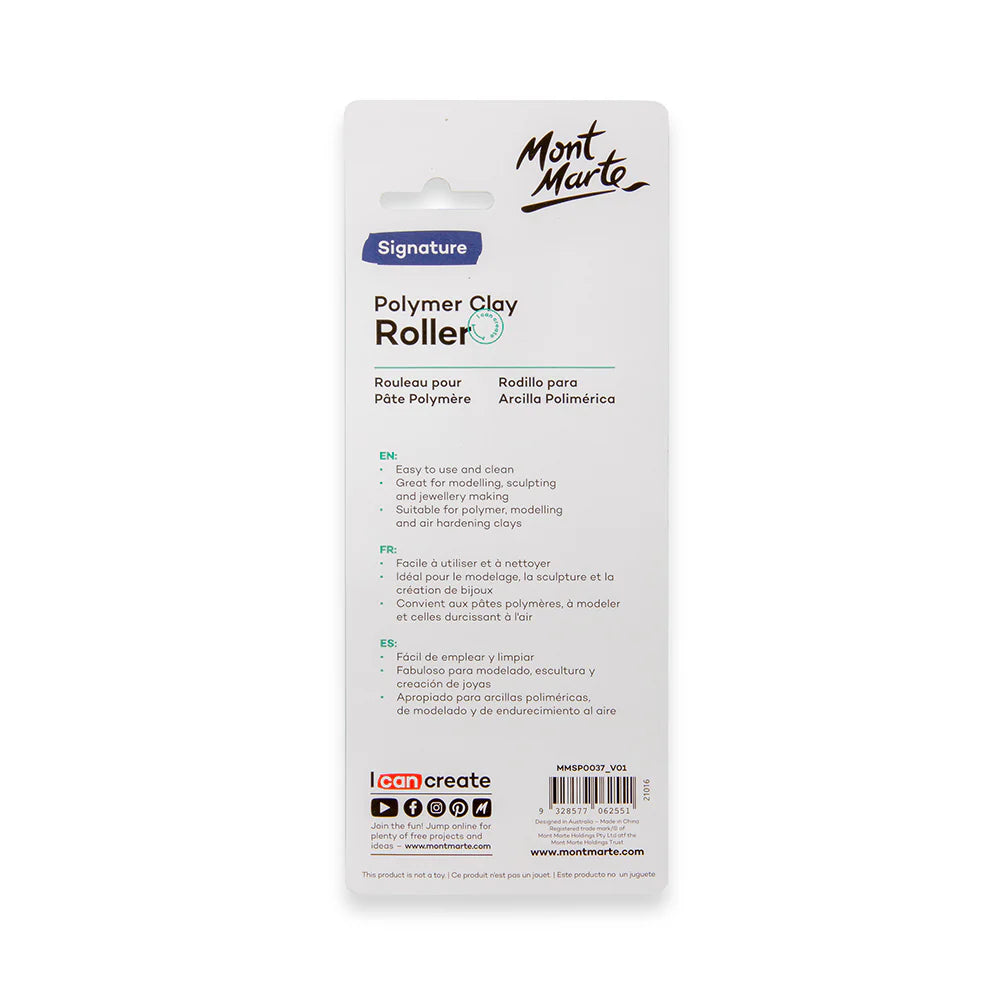 MM Polymer Clay Roller - Clear Acrylic 16cm