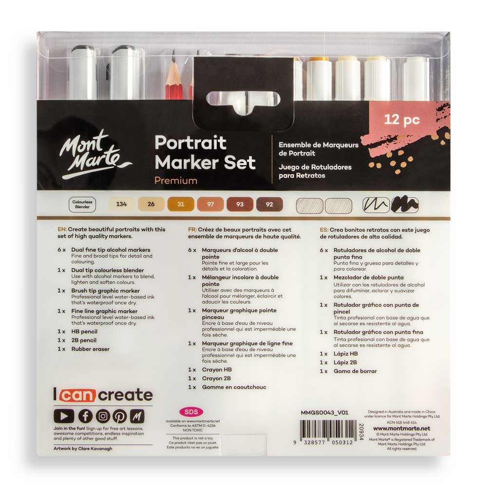 MM Portrait Alcohol Marker Set 12pc