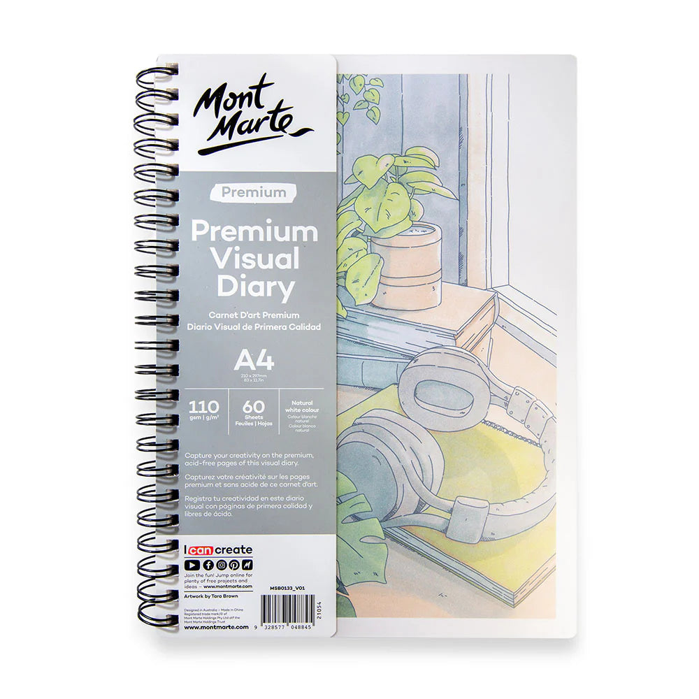 مذكرات Mont Marte Premium Visual Diary 110gsm A4 60 ورقة