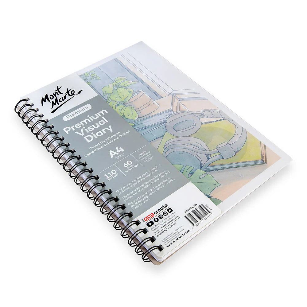 Mont Marte Premium Visual Diary 110gsm A4 60 Sheets