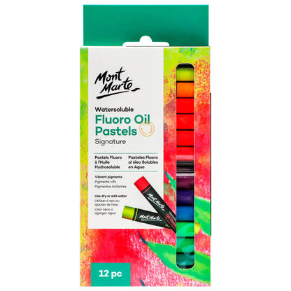 MM Watersoluble Fluoro Oil Pastels 12pc