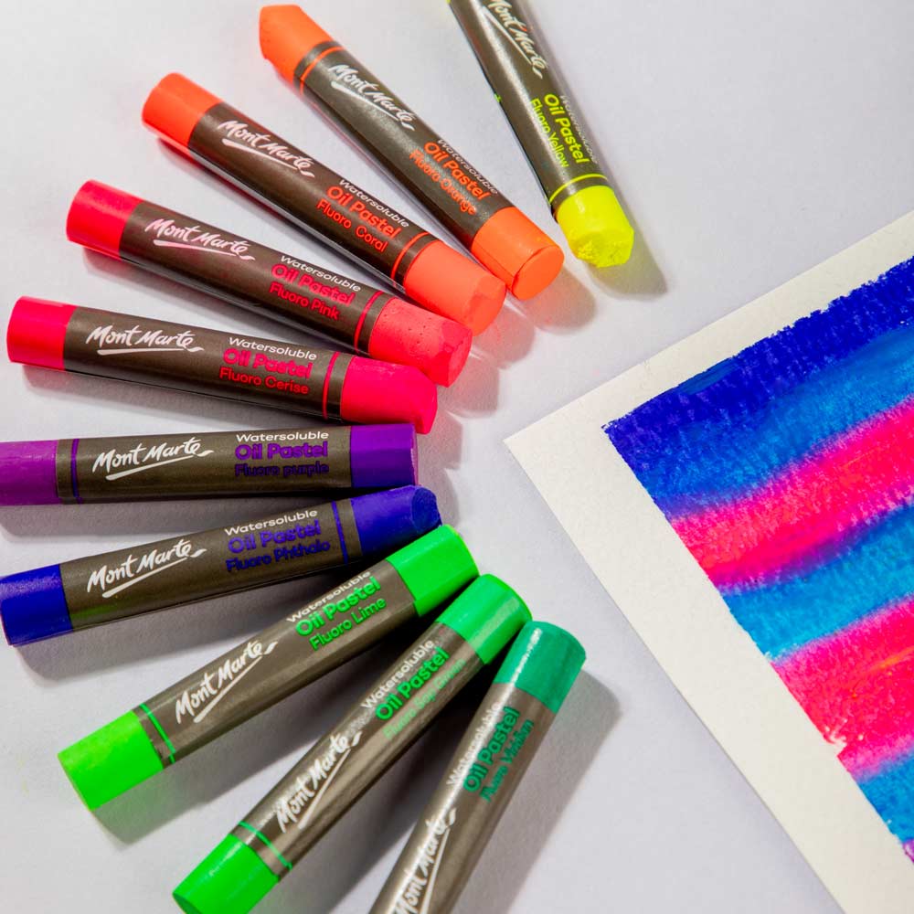 MM Watersoluble Fluoro Oil Pastels 12pc