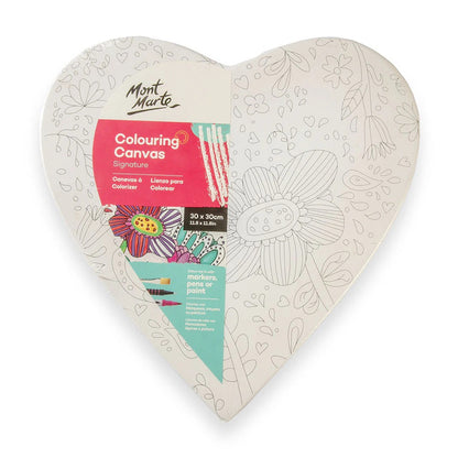 Colouring Canvas 30cm Heart 2 Asstd