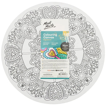 Colouring Canvas 30cm Round Mandala 4 Asstd