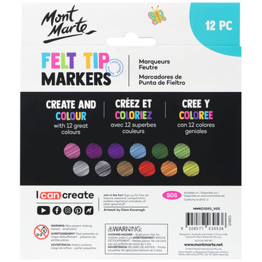 MM Kids Felt Tip Markers 12pc - Basics