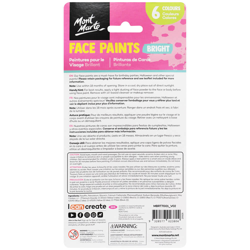 Mont Marte Kids Face Painting Set - Bright