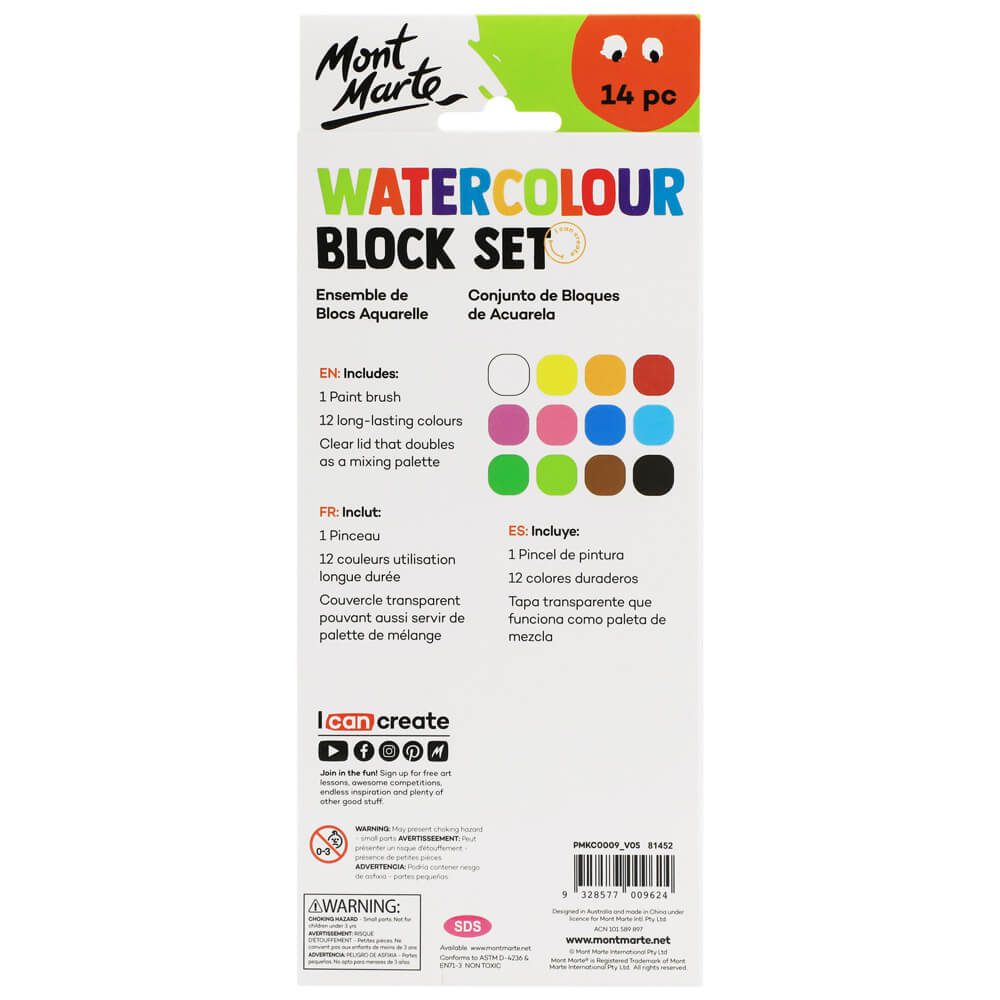 Mont Marte Watercolour Block Set 14pc