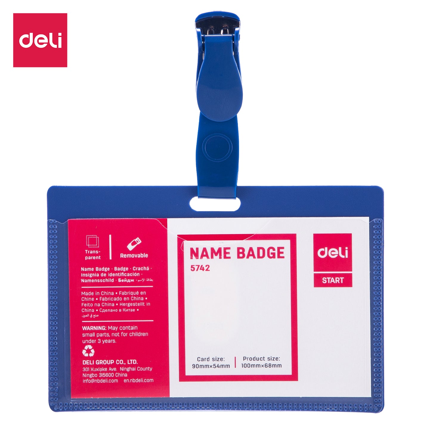 Name Badge & Clip E5742 - Deli