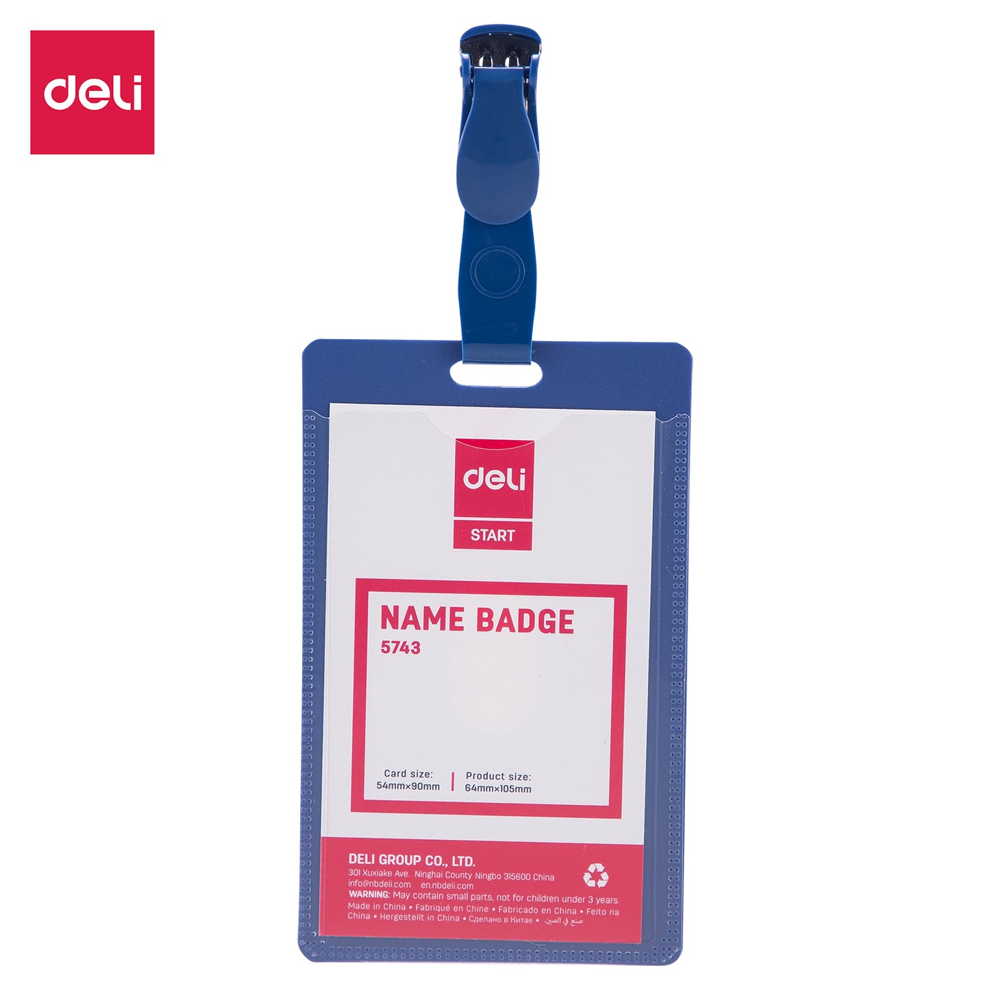 Name Badge & Clip E5743 - Deli