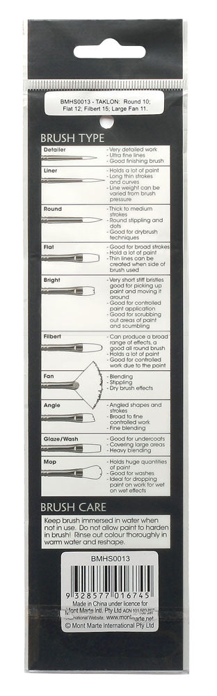 Gallery Series Brush Set Acrylic 4pc