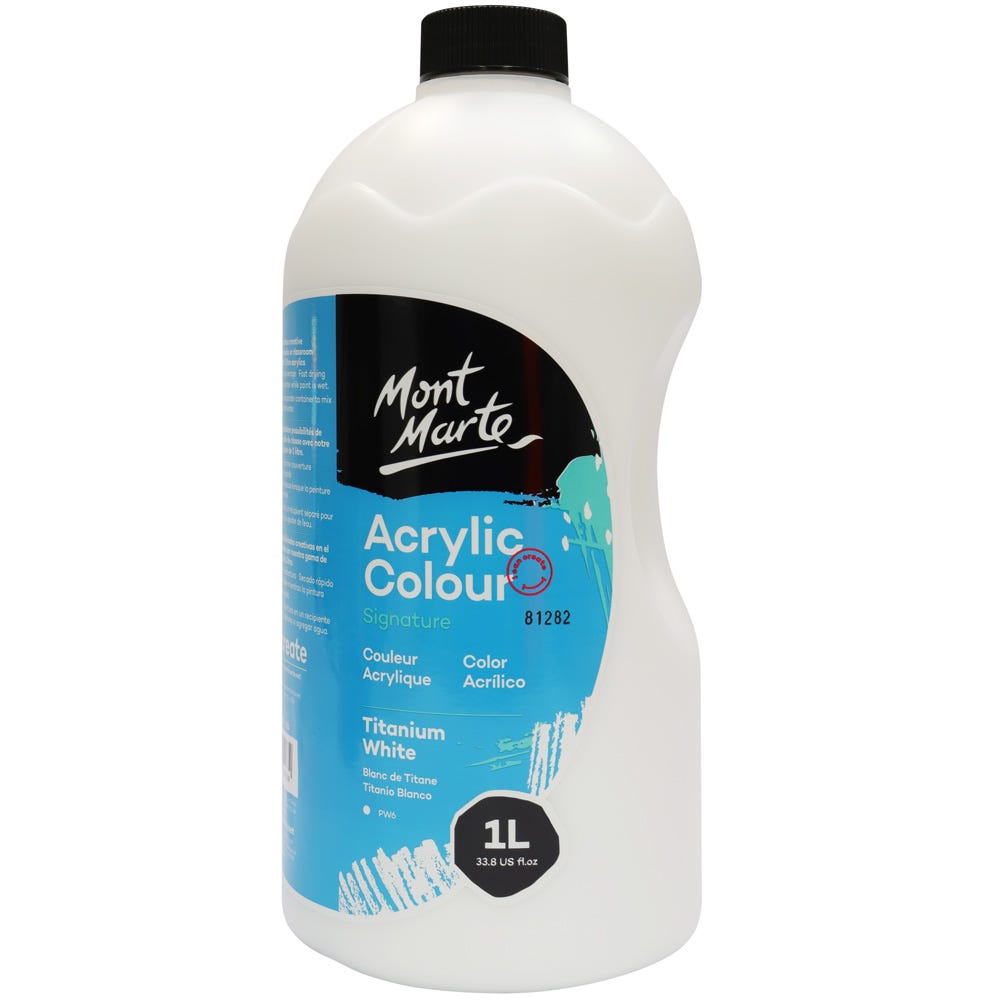 Acrylic Colour Signature 1L (33.8 US fl.oz) Bottle - Titanium White