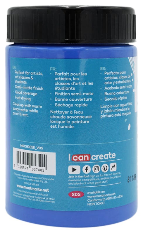 Acrylic Colour Paint Signature 300ml (10.1 US fl.oz) - Cobalt Blue