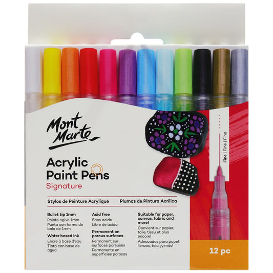 Acrylic Paint Pens Signature Fine Tip 1mm (0.039in) 12pc