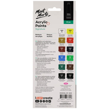 Acrylic Paints Signature 12pc x 12ml (0.4 fl.oz)