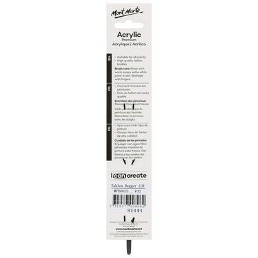Artist Acrylic Brush Premium Taklon Dagger 3/8