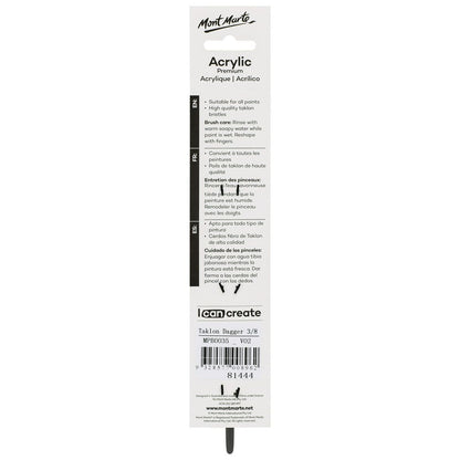 Artist Acrylic Brush Premium Taklon Dagger 3/8