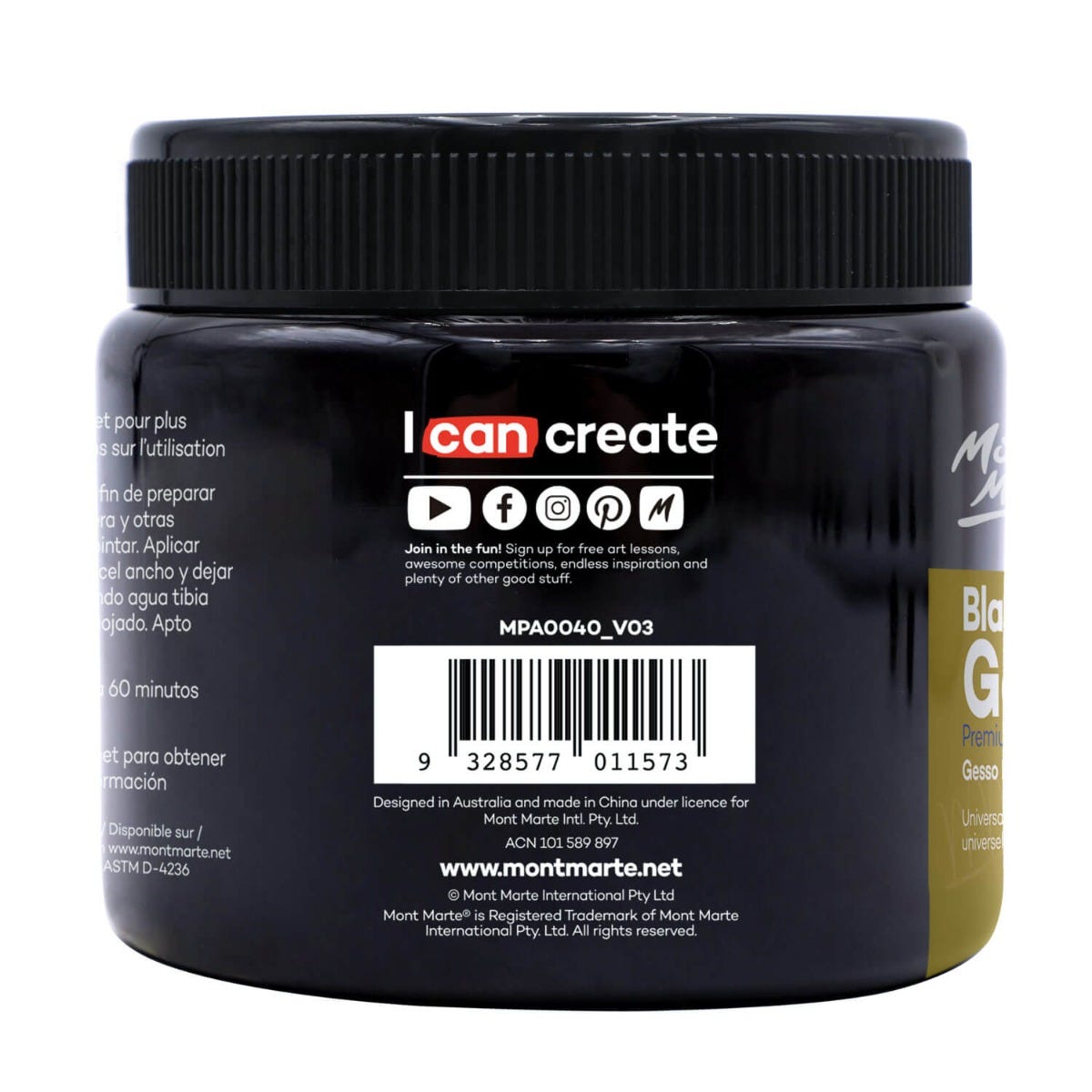 Black Gesso 500ml (16.9 US fl.oz)