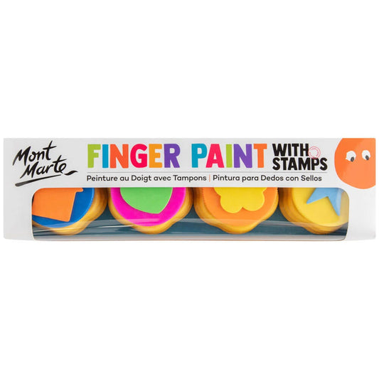 Finger Paints With Stamps 4pc