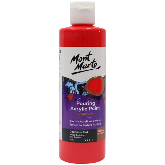 Pouring Acrylic Paint Premium 240ml (8.12 US fl.oz) - Cadmium Red