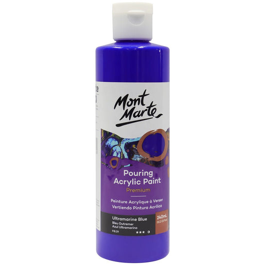 Pouring Acrylic Paint Premium 240ml (8.12 US fl.oz) - Ultramarine Blue