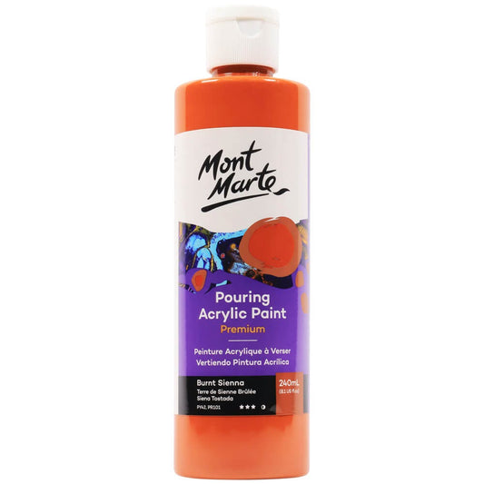 Pouring Acrylic Paint Premium 240ml (8.12 US fl.oz) - Burnt Sienna