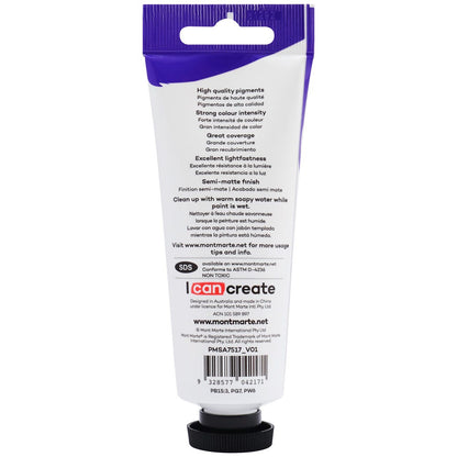 Satin Acrylic Paint Premium 75ml (2.5 US fl.oz) Tube - Cerulean Blue
