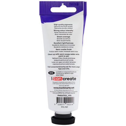 Satin Acrylic Paint Premium 75ml (2.5 US fl.oz) Tube - Light Green