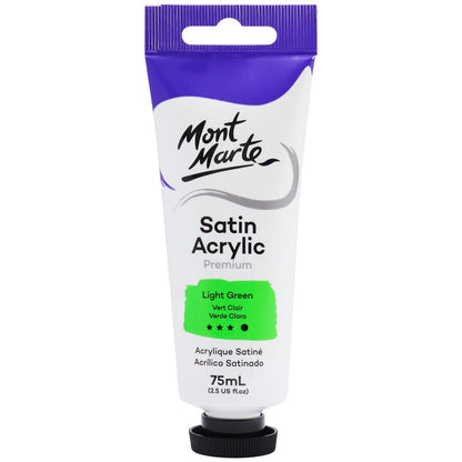 Satin Acrylic Paint Premium 75ml (2.5 US fl.oz) Tube - Light Green