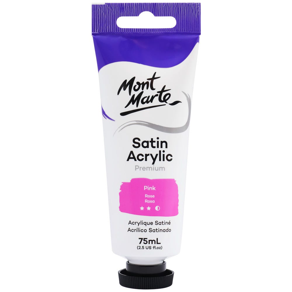 Satin Acrylic Paint Premium 75ml (2.5 US fl.oz) Tube - Pink