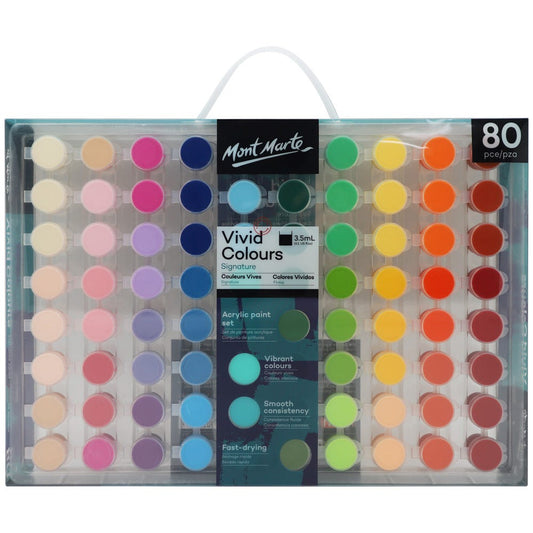 Vivid Colours Acrylic Paint Set Signature 80pc x 3.5ml (0.1 US fl.oz)